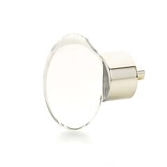 City Lights Polished Nickel Oval Glass Knob, 1-3/4" Diameter