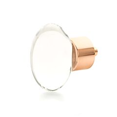 City Lights Polished Rose Gold Oval Glass Knob, 1-3/4" Diameter