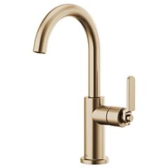 LITZE Bar Faucet with Arc Spout and Industrial Handle Kit, Luxe Gold