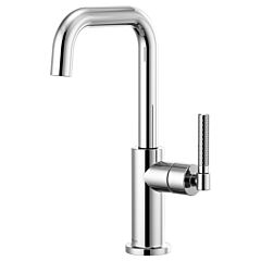 LITZE Bar Faucet with Square Spout and Knurled Handle Kit, Polished Chrome