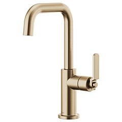 LITZE Bar Faucet with Square Spout and Industrial Handle Kit, Luxe Gold