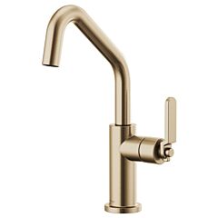 LITZE Bar Faucet with Angled Spout and Industrial Handle Kit, Luxe Gold