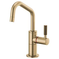 LITZE Instant Hot Faucet with Angled Spout and Knurled Handle, Luxe Gold