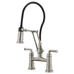 ROOK Articulating Bridge Kitchen Faucet, Stainless