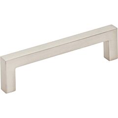 Elements Stanton Rounded Metal Pull / Handle, Transitional Style 3-25/32 Inch (96mm) Center to Center, Overall Length 4-1/8 Inch, Satin Nickel Cabinet Hardware