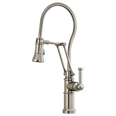 ARTESSO Single Handle Articulating Faucet With Finished Hose, Stainless