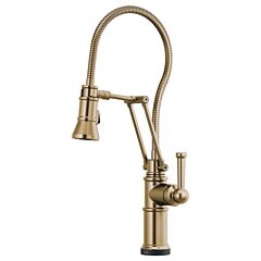 ARTESSO SmartTouch Articulating Kitchen Faucet With Finished Hose, Luxe Gold