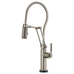 LITZE SmartTouch Articulating Kitchen Faucet With Finished Hose, Stainless