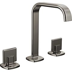 ALLARIA Widespread Lavatory Faucet with Square Spout - Less Handles, Brilliance Black Onyx