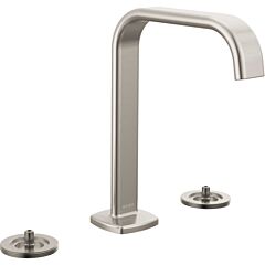 ALLARIA Widespread Lavatory Faucet with Square Spout - Less Handles, Luxe Nickel