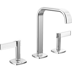 ALLARIA Widespread Lavatory Faucet with Square Spout - Less Handles, Chrome