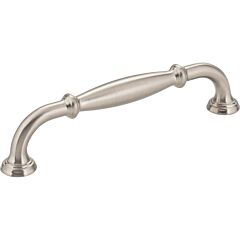 Tiffany Satin Nickel 5 Inch (128mm) Center to Center, Overall Length 5-13/16 Inch Cabinet Hardware Pull / Handle, Jeffrey Alexander