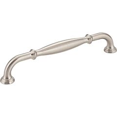 Tiffany Satin Nickel 6-5/16 Inch (160mm) Center to Center, Overall Length 7-1/16 Inch Cabinet Hardware Pull / Handle, Jeffrey Alexander