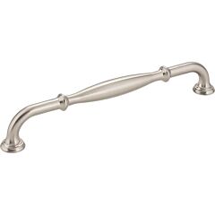 Tiffany Satin Nickel 7-9/16 Inch (192mm) Center to Center, Overall Length 8-3/8 Inch Cabinet Hardware Pull / Handle, Jeffrey Alexander
