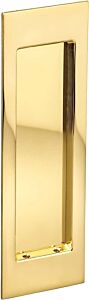 Omnia Pocket Style 7" Tall, Unlacquered Polished Brass Flush Pull