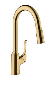 Hansgrohe Allegro N 1.75 GPM 2-Spray Pull-Down, HighArc Kitchen Faucet, Brushed Gold Optic