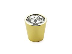 Stargaze Polished Brass Round Glass Kitchen Cabinet Drawer Knob, 1-1/16” Diameter