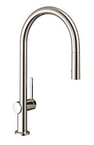 Hansgrohe Talis N 1.75 GPM 2-Spray Pull-Down, HighArc O-Style Kitchen Faucet with sBox, Polished Nickel