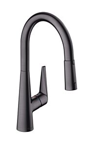 Hansgrohe Talis S 1.75 GPM High Arc 2-Spray Pull-Down Kitchen Faucet, Brushed Black Chrome