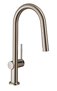 Hansgrohe Talis N 1.75 GPM 2-Spray Pull-Down, HighArc A-Style Kitchen Faucet with sBox, Polished Nickel