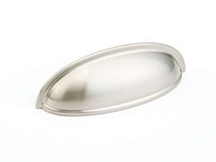 Traditional Cup Pull 3" (76mm) Center to Center, 4-5/8" Length, Satin Nickel Cabinet Pull/ Handle