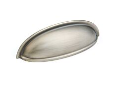 Traditional Cup Pull 3" (76mm) Center to Center, 4-5/8" Length, Antique Nickel Cabinet Pull/ Handle