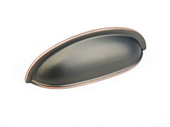 Traditional Cup Pull 3" (76mm) Center to Center, 4-5/8" Length, Michelangelo Bronze Cabinet Pull/ Handle