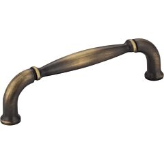 Chesapeake Style 3-3/4 Inch (96mm) Center to Center, Overall Length 4-1/4 Inch Antique Brushed Satin Brass Cabinet Pull/Handle