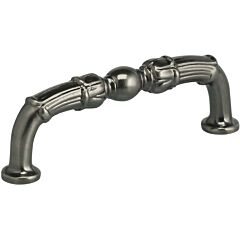 Ornate 3 Inch (76mm) Center to Center,3-1/2" Overall Length Lacquered Polished Nickel Plated Cabinet Pull / Handle