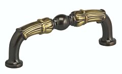 Ornate Knuckle Style 3-1/2 Inch (89mm) Center to Center,4-1/8" Overall Length Shaded Bronze Cabinet Pull/Handle
