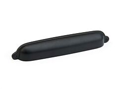 Country Cup Pull 6" (152mm) Center to Center, 6-5/8" Length, Flat Black Cabinet Pull/ Handle