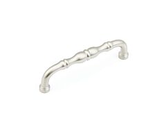 Colonial 4" (102mm) Center to Center, 4-5/16" Length, Satin Nickel Cabinet Pull / Handle