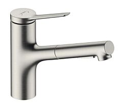 Hansgrohe Zesis 1.75 GPM 2-Spray Pull-Out, Kitchen Faucet, Steel Optic
