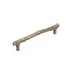 Mountain Twig 6" (152mm) Center to Center, 7-1/4" Length Italian Nickel Cabinet Pull / Handle