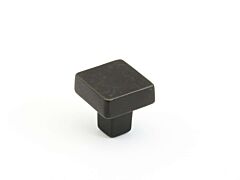 Vinci Black Bronze Square Kitchen Cabinet Drawer Knob, 1-1/4" (32mm) Length