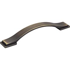 Mirada Strap Antique Brushed Satin Brass 5 Inch (128mm) Center to Center, Overall Length 6-13/16 Inch Cabinet Hardware Pull / Handle, Jeffrey Alexander