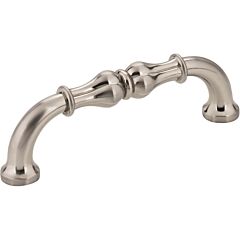 Jeffrey Alexander Bella Collection 3-3/4" (96mm) Center to Center, 4-3/8" (111mm) Overall Length Satin Nickel Cabinet Pull/Handle