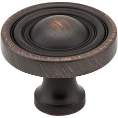 Bella Style Cabinet Hardware Knob, Brushed Oil Rubbed Bronze 1-3/8 Inch Diameter