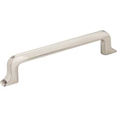 Callie Style 5-1/32 Inch (128mm) Center to Center, Overall Length 6-1/4 Inch Satin Nickel Kitchen Cabinet Pull/Handle