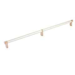 Emtek Select Satin Copper Rectangular Stem 24" (610mm) Center to Center with Knurled Bar in Polished Nickel, Overall Length 24-3/4" (628.5mm) Cabinet Pull / Handle