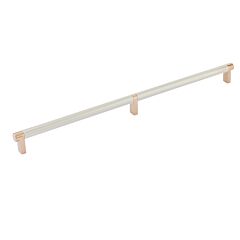 Emtek Select Satin Copper Rectangular Stem 24" (610mm) Center to Center with Smooth Bar in Satin Nickel, Overall Length 24-3/4" (628.5mm) Cabinet Pull / Handle