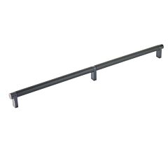 Emtek Select Oil Rubbed Bronze Rectangular Stem 20" (508mm) Center to Center with Knurled Bar in Flat Black, Overall Length 20-3/4" (527mm) Cabinet Pull / Handle