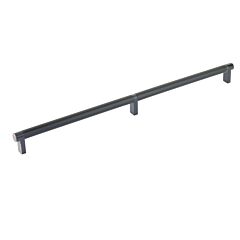 Emtek Select Oil Rubbed Bronze Rectangular Stem 24" (610mm) Center to Center with Smooth Bar in Flat Black, Overall Length 24-3/4" (628.5mm) Cabinet Pull / Handle