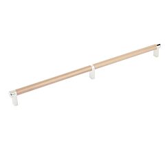 Emtek Select Polished Nickel Rectangular Stem 24" (610mm) Center to Center with Knurled Bar in Satin Copper, Overall Length 24-3/4" (628.5mm) Cabinet Pull / Handle