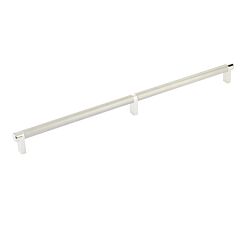 Emtek Select Polished Nickel Rectangular Stem 24" (610mm) Center to Center with Knurled Bar in Satin Nickel, Overall Length 24-3/4" (628.5mm) Cabinet Pull / Handle