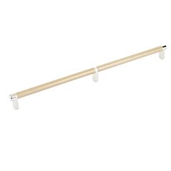 Emtek Select Polished Nickel Rectangular Stem 24" (610mm) Center to Center with Knurled Bar in Satin Brass, Overall Length 24-3/4" (628.5mm) Cabinet Pull/Handle