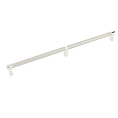 Emtek Select Polished Nickel Rectangular Stem 24" (610mm) Center to Center with Smooth Bar in Satin Nickel, Overall Length 24-3/4" (628.5mm) Cabinet Pull / Handle