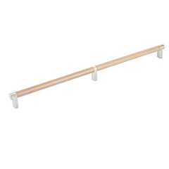 Emtek Select Satin Nickel Rectangular Stem 24" (610mm) Center to Center with Knurled Bar in Satin Copper, Overall Length 24-3/4" (628.5mm) Cabinet Pull / Handle