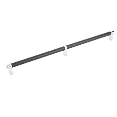 Emtek Select Polished Chrome Rectangular Stem 24" (610mm) Center to Center with Knurled Bar in Oil Rubbed Bronze, Overall Length 24-3/4" (628.5mm) Cabinet Pull / Handle