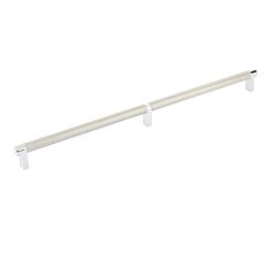 Emtek Select Polished Chrome Rectangular Stem 24" (610mm) Center to Center with Knurled Bar in Satin Nickel, Overall Length 24-3/4" (628.5mm) Cabinet Pull / Handle